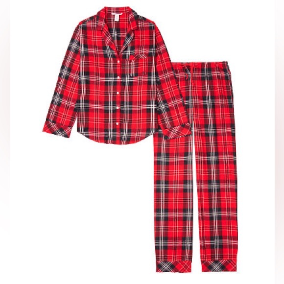 NWT Victoria's Secret Flannel Pajamas PJ Set Red Plaid - Picture 6 of 6